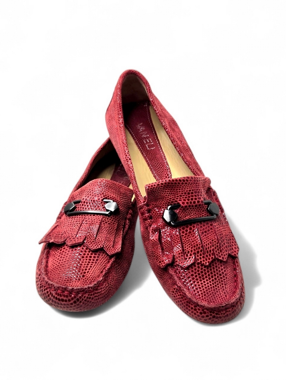 Vaneli embossed  Suede Loafers.  Burnt Red, 6.5